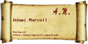 Adami Marcell névjegykártya
